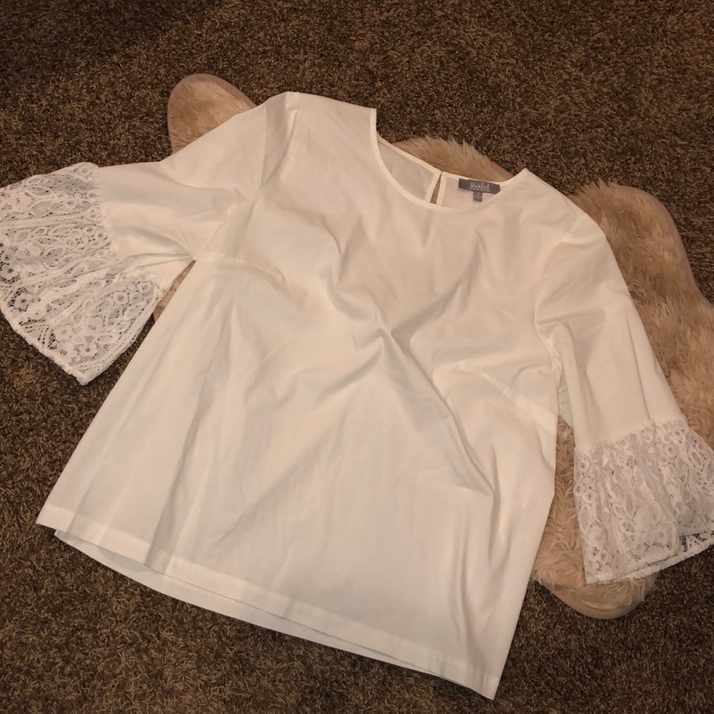 White BELL sleeve Flare Flowy Sleeve Top